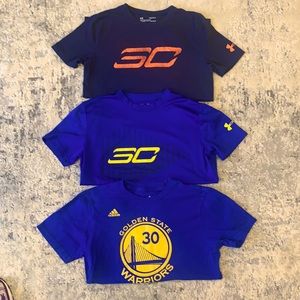 Under Armour Armor Adidas Steph Curry Basketball T-shirt Lot Boys L Large